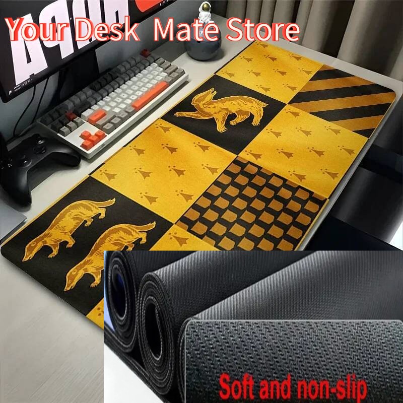 Yellow Laptop Accessories - Black and White Badger Mouse Pad