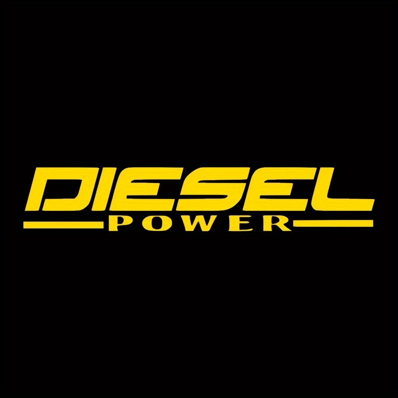 Yellow Laptop Accessories - 2D Flat Diesel Power Decal Black