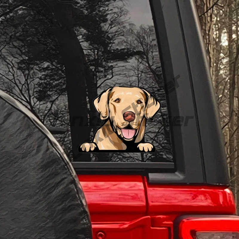 Yellow Laptop Accessories - Labrador Retriever Peeker Car Accessories Yellow