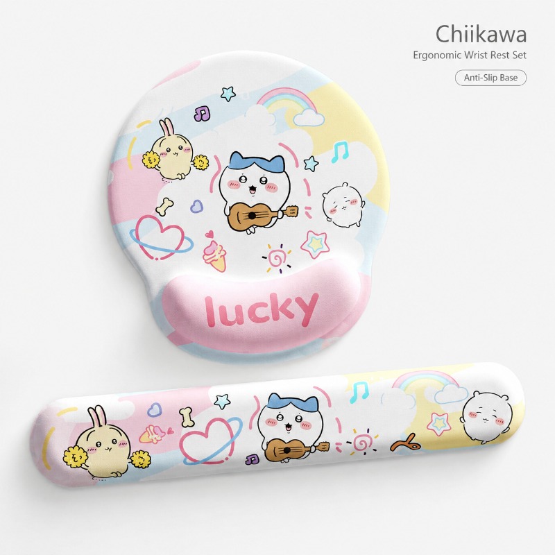 Laptop Editing Accessories - Cute Chiikawa Ergonomic Mouse Pad Wrist