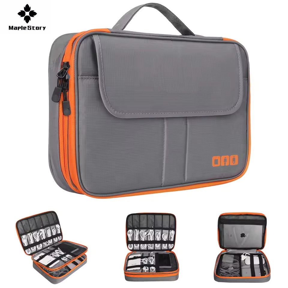 Cable Management Bag - Travel Double Layer Digital Storage Pouch