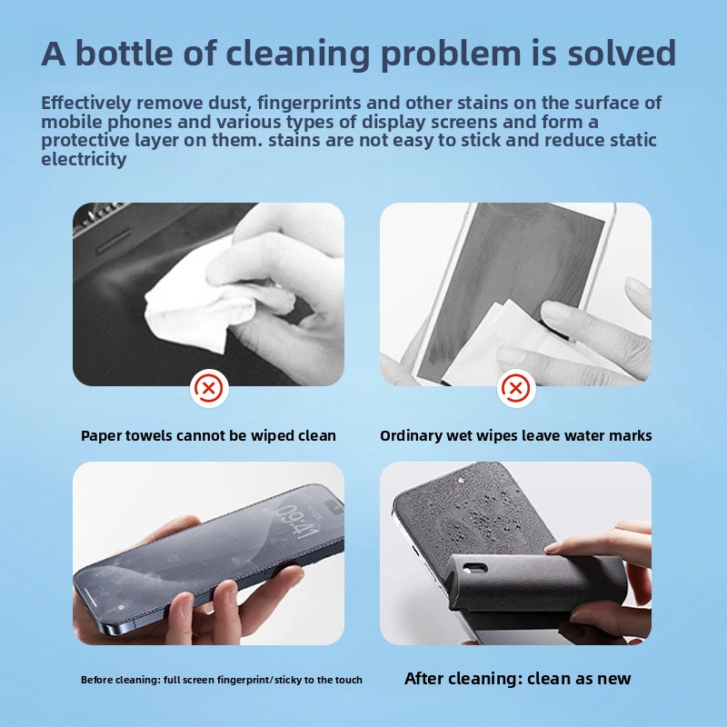2 in 1 Spray Cleaner Wipe for  - Screen Cleaning Kit ulasan dan harga
