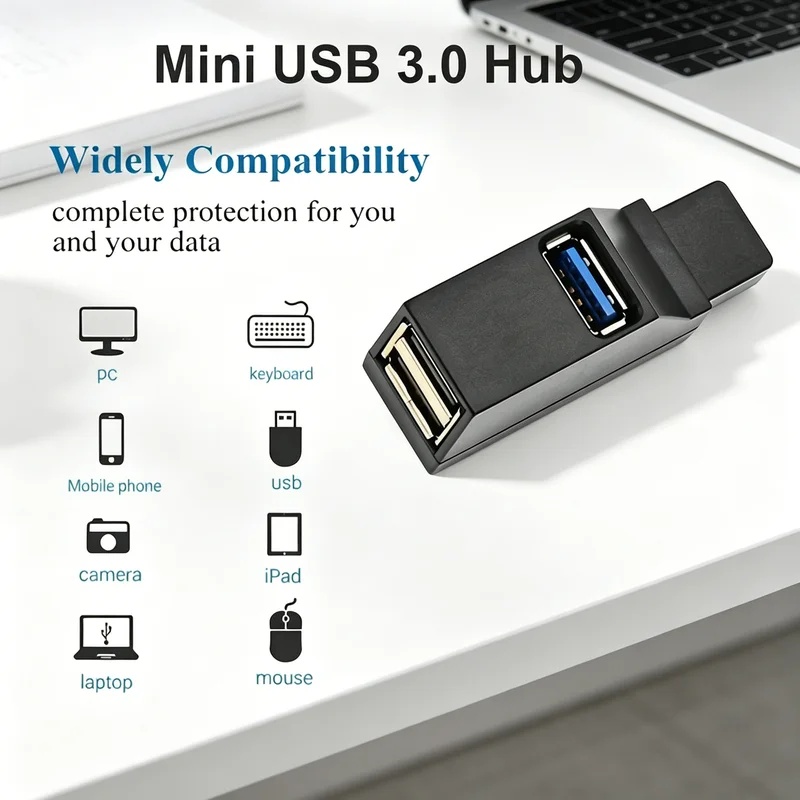 USB 3.0 2.0 Rotatable 3 Ports  - Laptop Accessories Gadgets ulasan dan harga