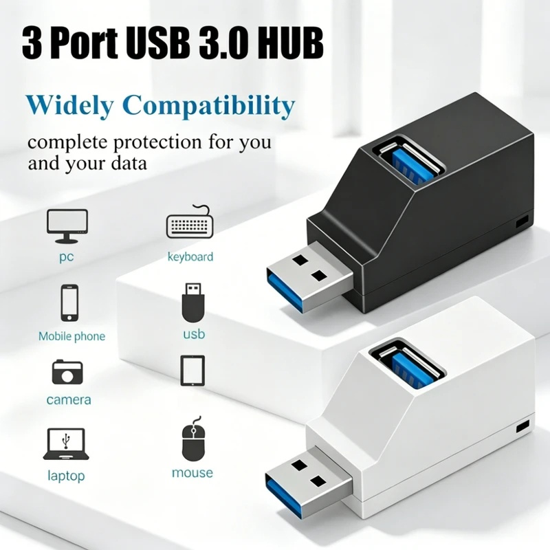 USB 3.0 2.0 Rotatable 3 Ports  - Laptop Accessories Gadgets ulasan dan harga