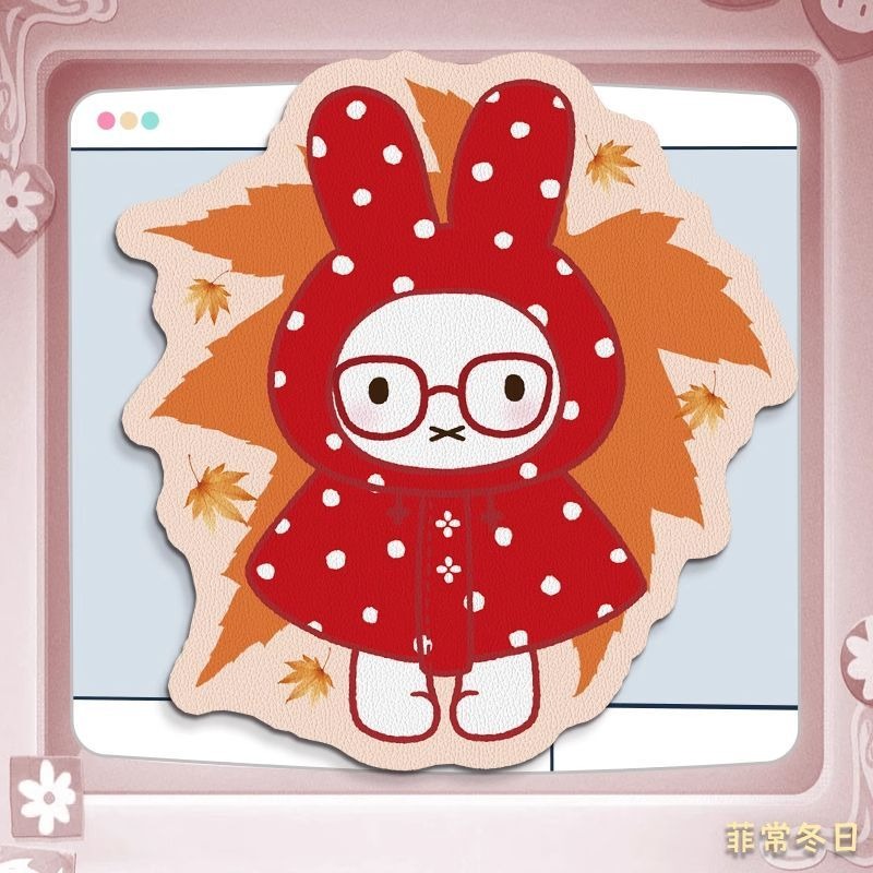 Anime Miffy Leather Mouse Pad  - Laptop Editing Accessories ulasan dan harga