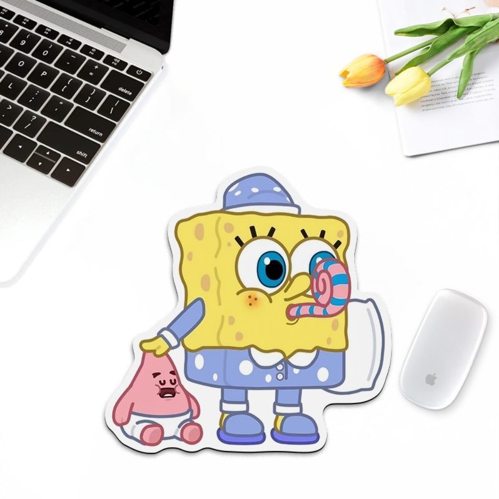 Cute SpongeBob Shaped Mouse Pa - Laptop Editing Accessories ulasan dan harga