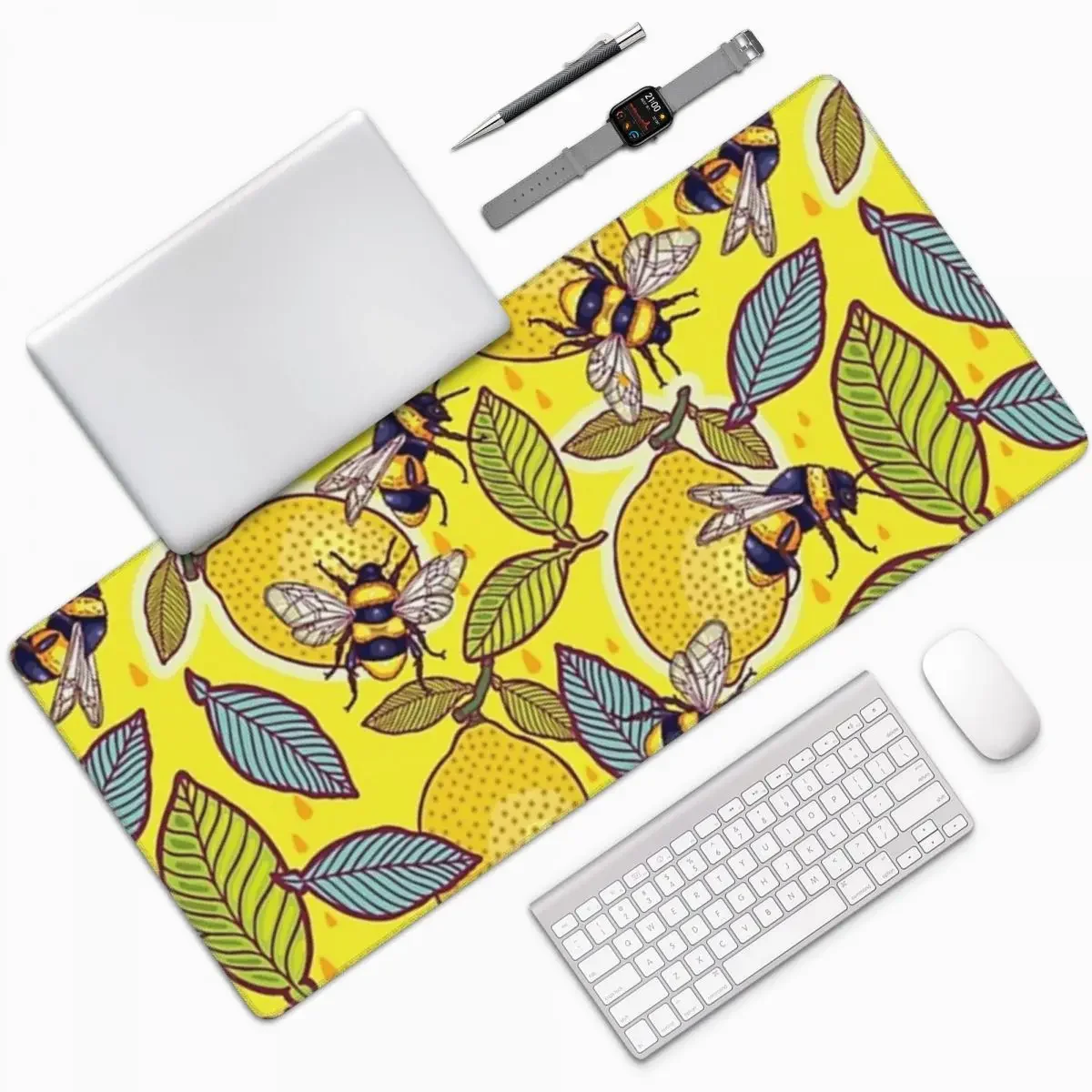 Yellow Lemon And Bee Garden La - Yellow Laptop Accessories ulasan dan harga