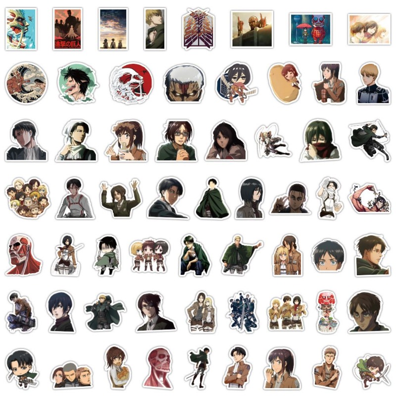 60Pcs Attack on Titan Anime St - Laptop Accessory ulasan dan harga