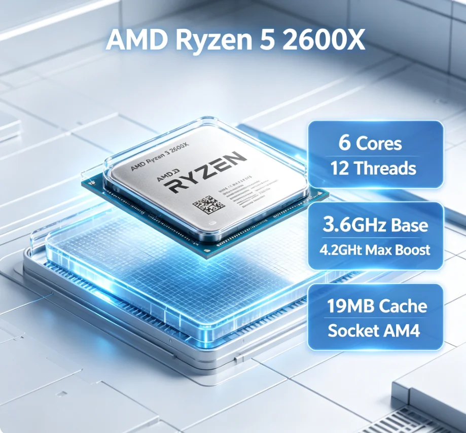 AMD Ryzen 5 2600X Desktop CPU  - Amd Cpu Ryzen 5 ulasan dan harga