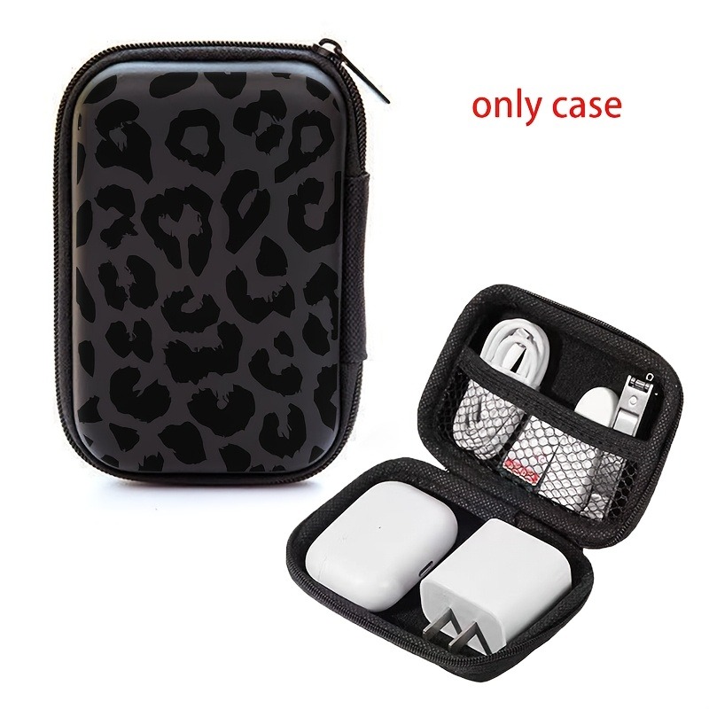 Black Leopard Print EVA Hard S - Cable Management Bag ulasan dan harga