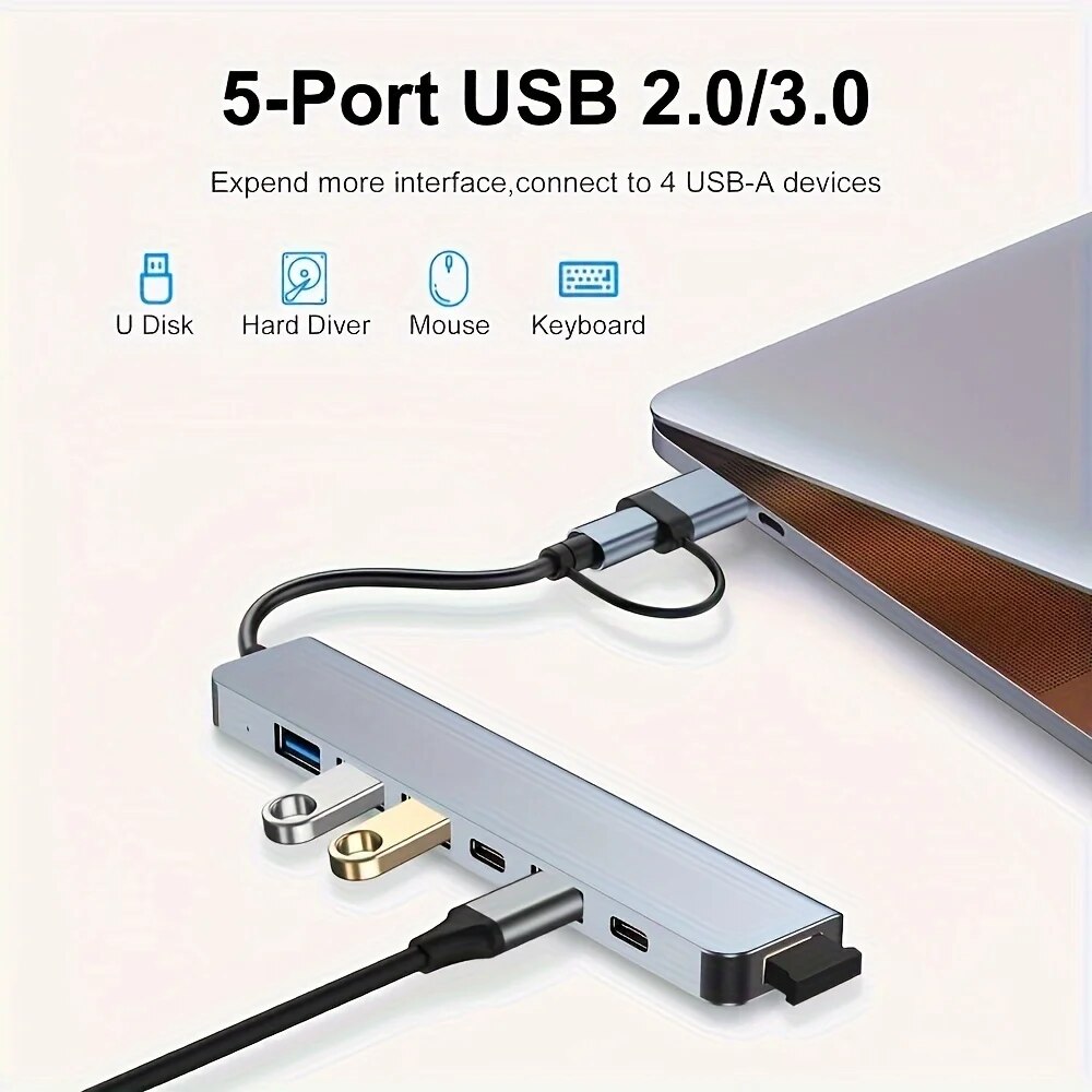 2 In 1 USB3.0 Hub 7 Port Type  - Laptop Accessories Gadgets ulasan dan harga
