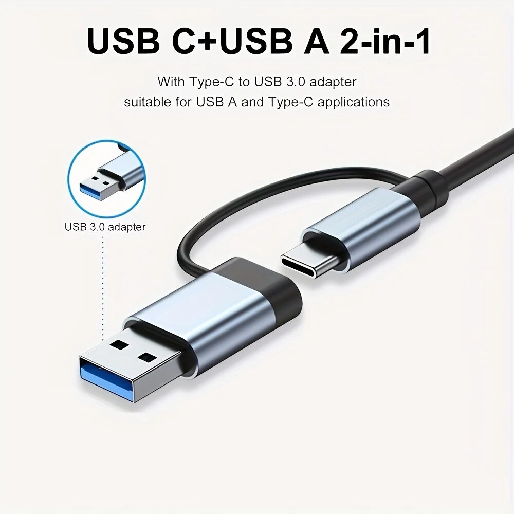 2 In 1 USB3.0 Hub 7 Port Type  - Laptop Accessories Gadgets ulasan dan harga