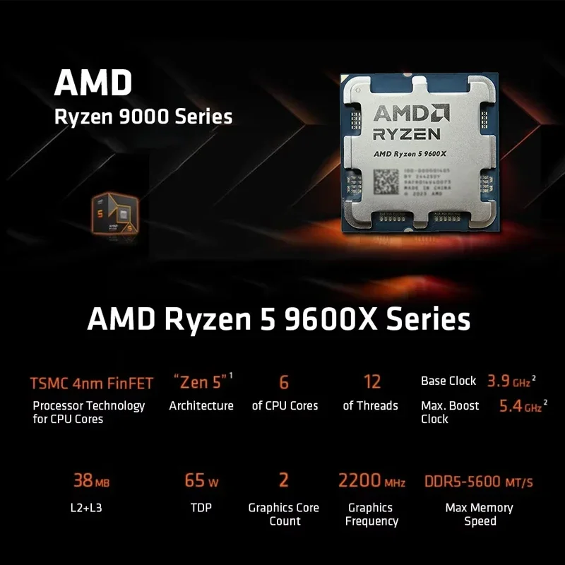 AMD Ryzen 5 9600X 100% AMD R5  - Amd Cpu Ryzen 5 ulasan dan harga